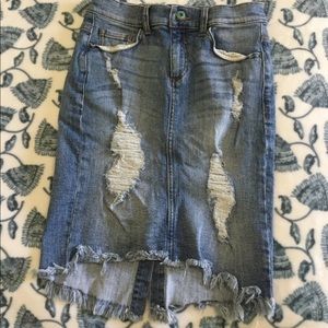 Sneak peek Cut off jeans long skirt